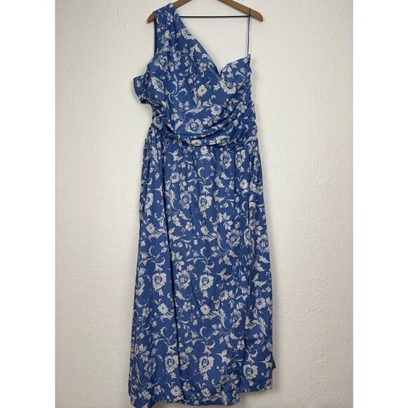 Abercrombie & Fitch One Shoulder Cut-Out Floral Maxi Dress Size XXL - Picture 2 of 5